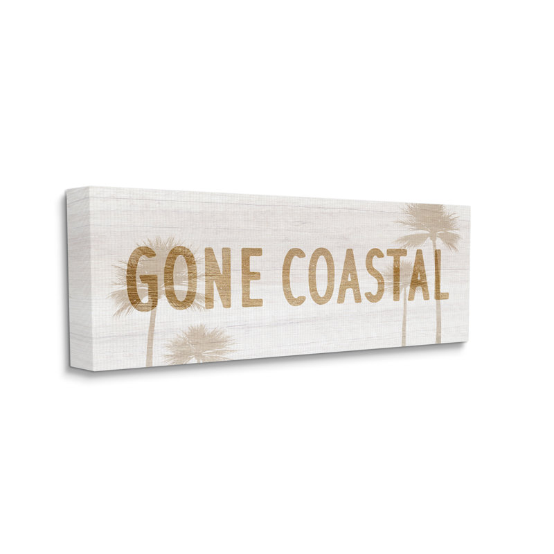 «Gone Coastal Beach», impression amusante sur toile de palmiers tropicaux par Daphne Polselli, H 10 po x l 24 po x P 1,5 po