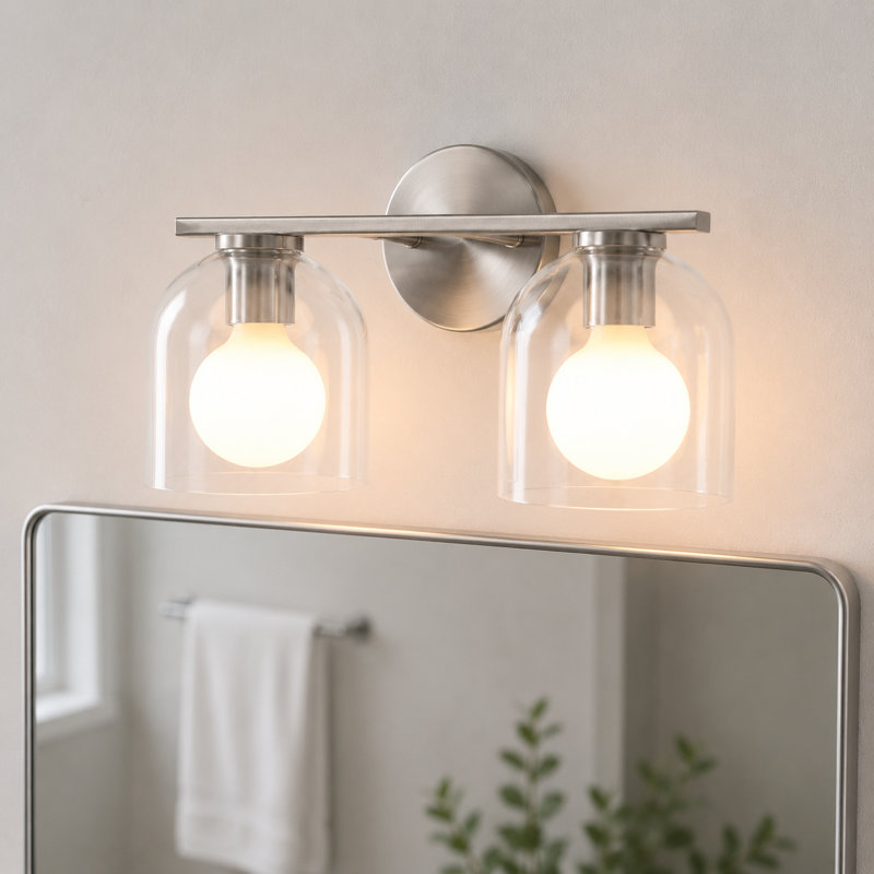 Éclairage de salle de bain à intensité variable 3 lumières Kaarlo , 14.17" Width, Nickel brossé