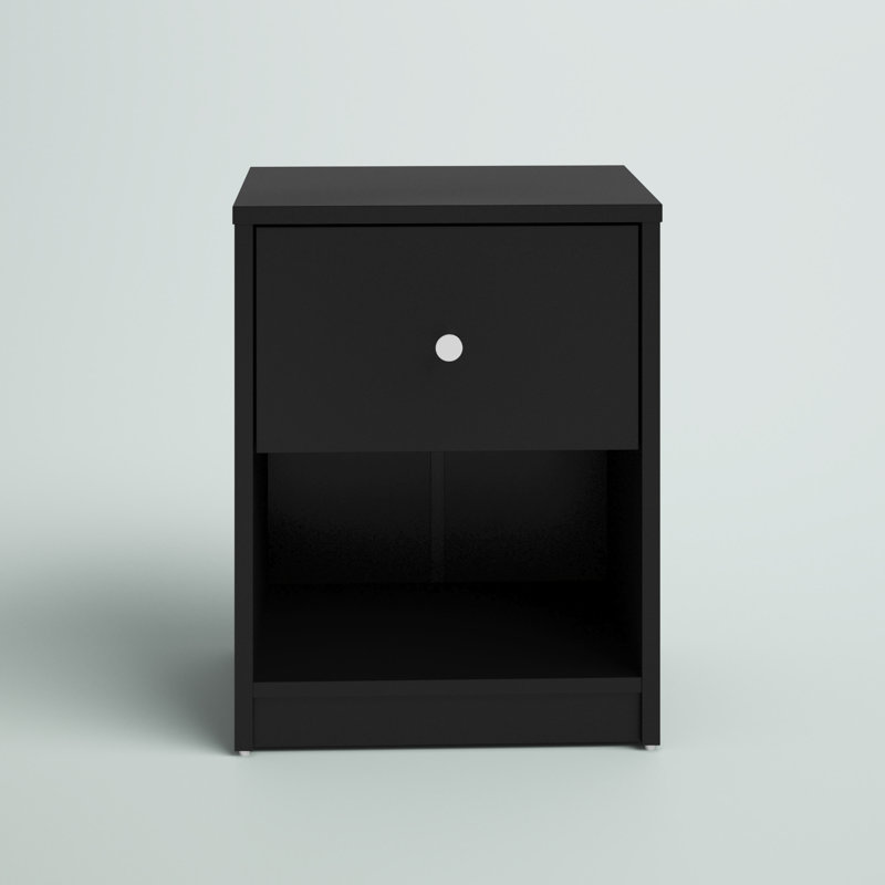 Clanton Small-Space 1 - Drawer Nightstand, Black