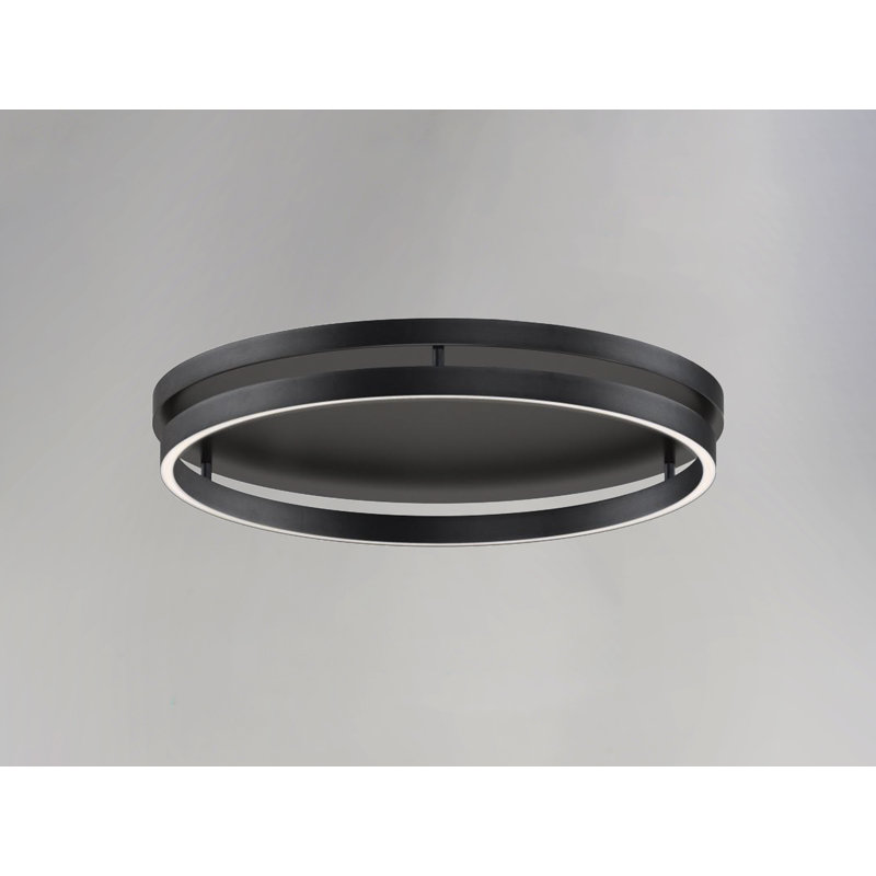 Plafonnier encastré 1 lumière DEL 24,5 po Recess, Noir