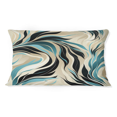 Teal and Cream Natures Whispers - Coussin imprimé