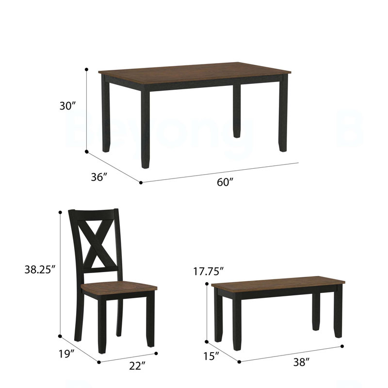 Brown 6 Piece Dining Table Set