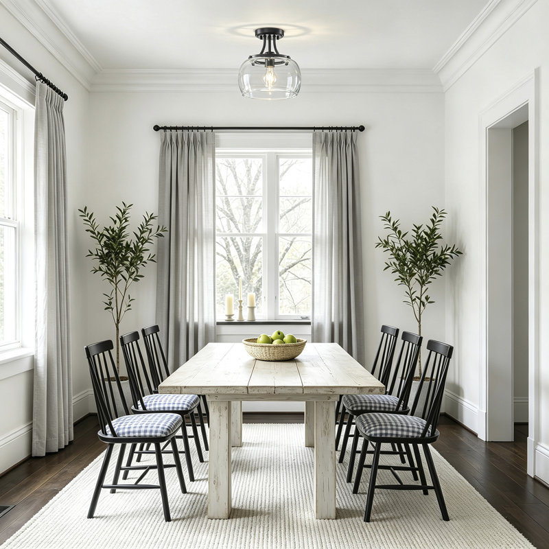 Plafonnier semi-encastré moderne 1 lumière, Black