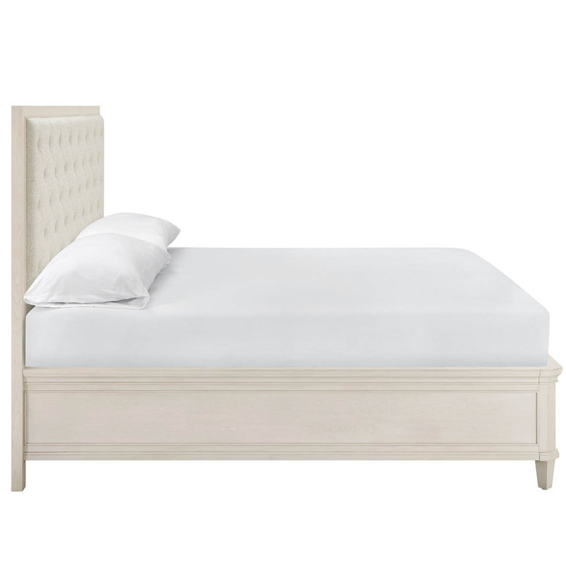 Birchaven Panel Upholstered Storage Bed King, Ivory, Queen