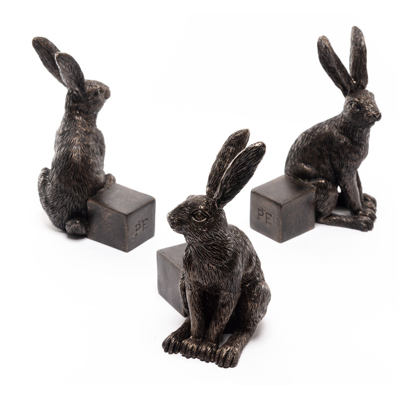 Pieds de jardinière en bronze Vigilant Hare