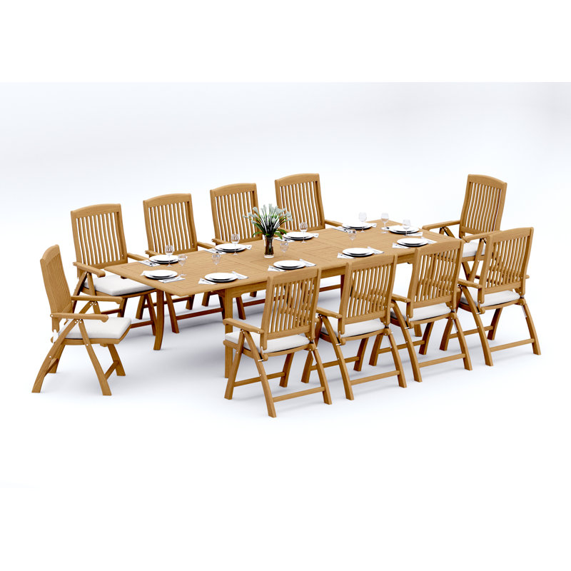 Ensemble de table d'extérieur rectangulaire L 71 po Marley, 30.5" H x 94" L x 40" W, 10