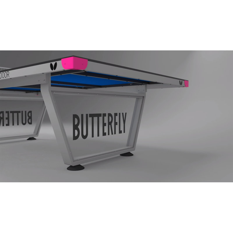 Butterfly Park Blue Outdoor Table Tennis Table with Galvanized Steel Frame