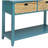 Teal Console Table with Bottom Shelf