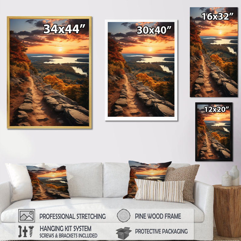 «Babajko Connecticut Landscape IV», reproduction sur toile, H 32 po x l 24 po x P 1 po, Cadre flottant doré