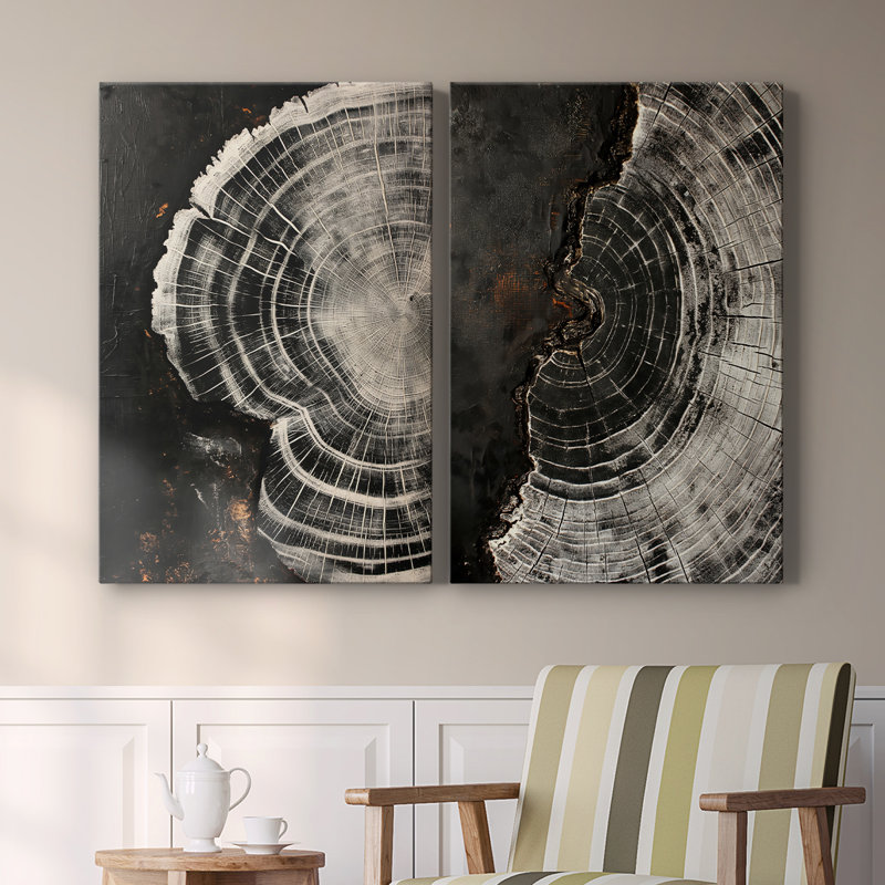 ABSTRACT Series CXC III - Toile tendue avec châssis de qualité supérieure - Prêt à être accroché, H 27 po x l 36 po