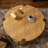 Medieval modern style coffee table, two-tier round coffee table with storage rack