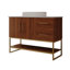 Meuble-lavabo autoportant de 36 pouces avec lavabo vasque en céramique texturée et base en acier inoxydable doré