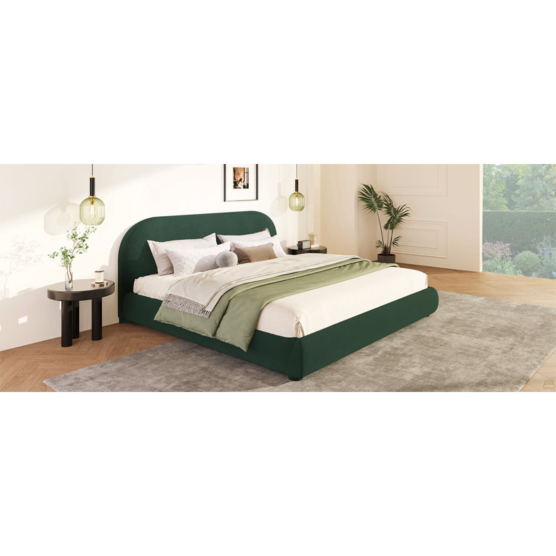 Lit moelleux en velours, très grand, Vert