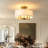  Thornhill 5 - Light Dimmable Fabric Drum Semi Flush Mount Ceiling Light for  Entryway