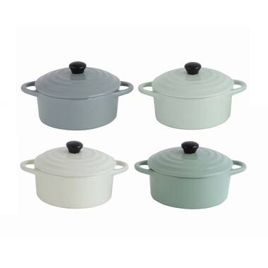 Cravings by Chrissy Teigen 2 Piece 4.7 inch Enameled Cast Iron Mini Casserole Set in Blue