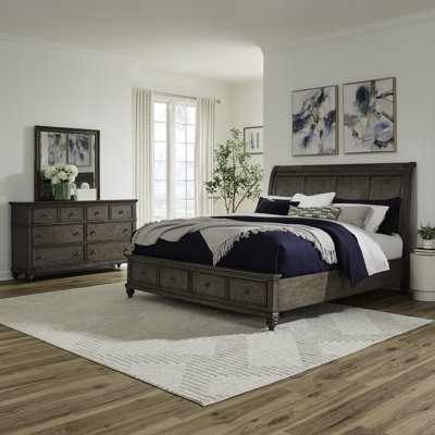 Yorktown Queen Storage Bed, Dresser & Mirror Bedroom Set