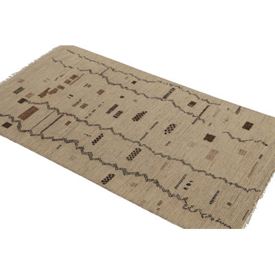 Moroccan Hand Knotted Geometric Area Rug