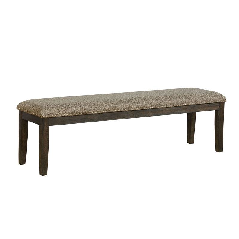62.6" W Transitional Bench, Espresso/Warm Gray