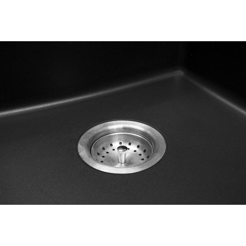 31 in. x 19 in. Quartz Undermount Single Bowl Kitchen Sink, Black