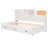 Twin Size Wooden Daybed With 3 Storage Drawers, Upper Soft Board, Shelf, And A Set Of Sockets And USB Ports, White-1285411982-1285411968