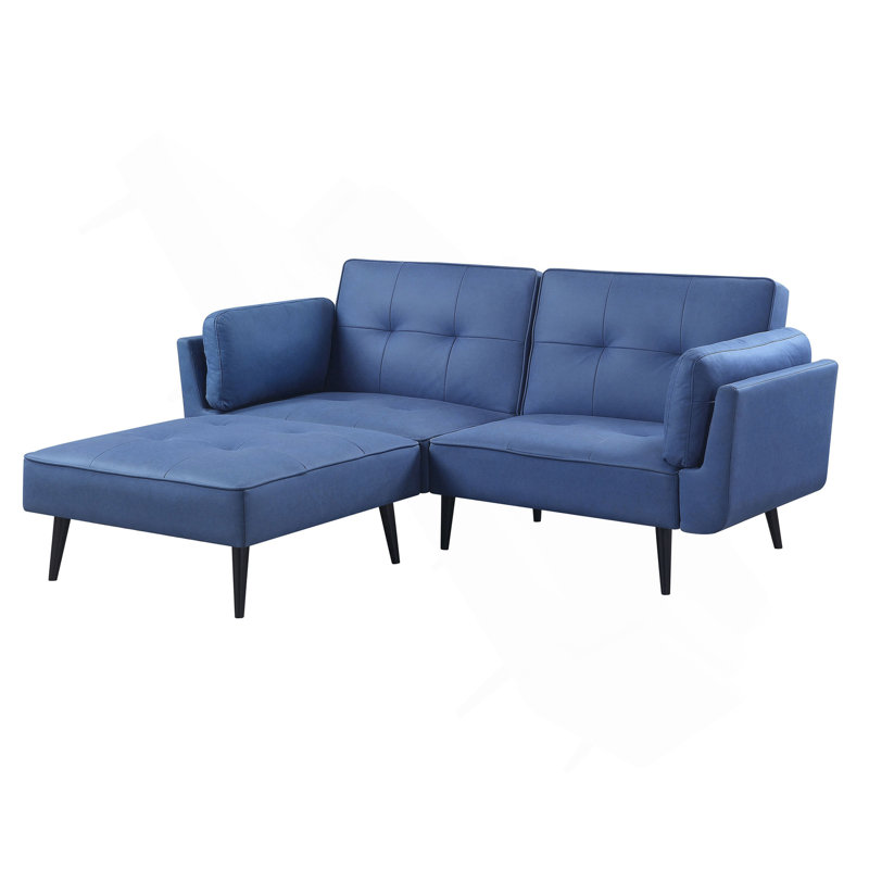 Blue Adjustable Sofa With Ottoman