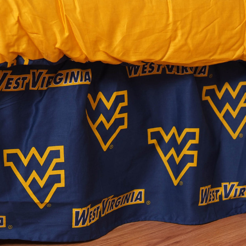 NCAA Ruffled Bed Skirt, Queen, West Virginia