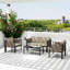 Outsunny 4 Piece Metal Garden Furniture Set Texteline Pocket Khaki