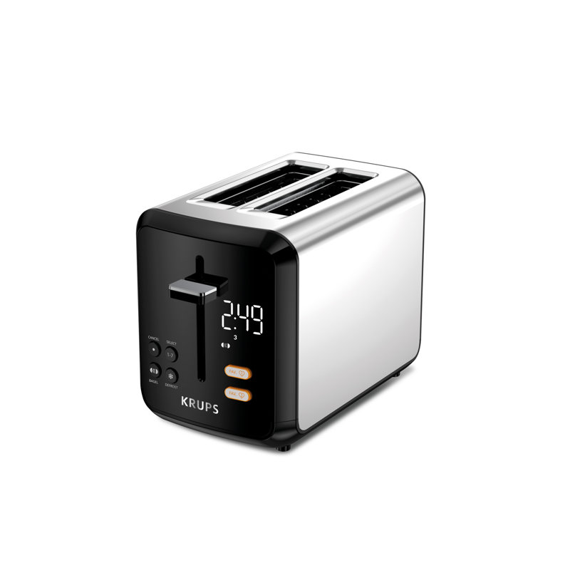 Digital Stainless Steel 2-Slice Toaster with Wide Slots