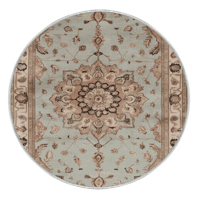 Tapis beige Tabriz lavable à la machine