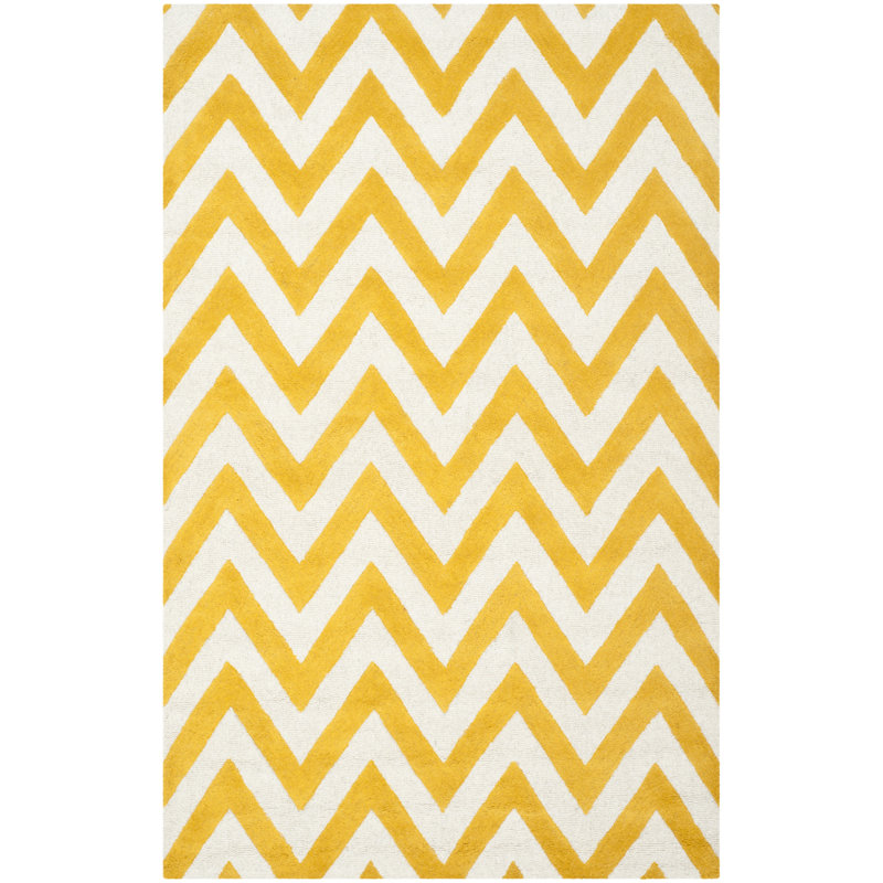 Nero Chevron Wool Hand Woven Area Rug, Rectangle 152 x 244 cm