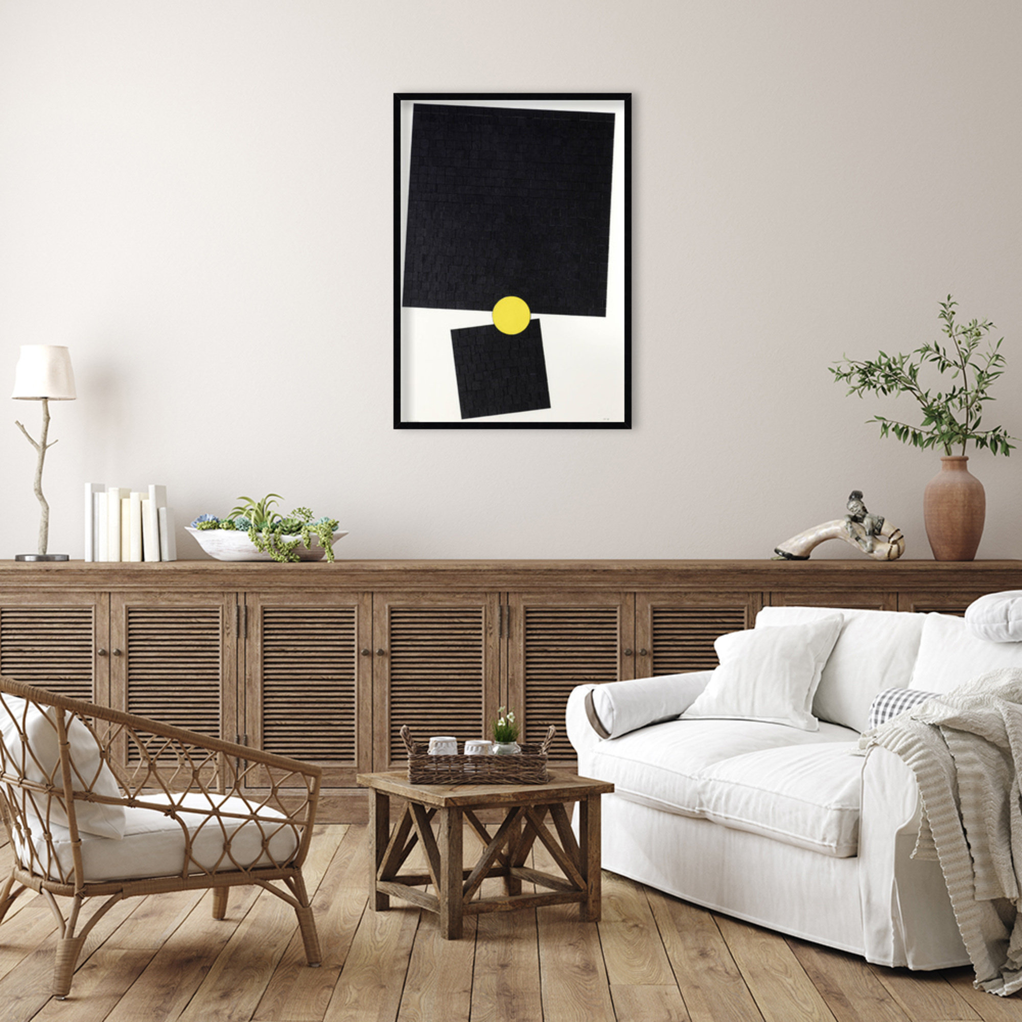 Her Divine Fulcrum by Alex Dunn, Black, 41" H x 29" W x 1" D