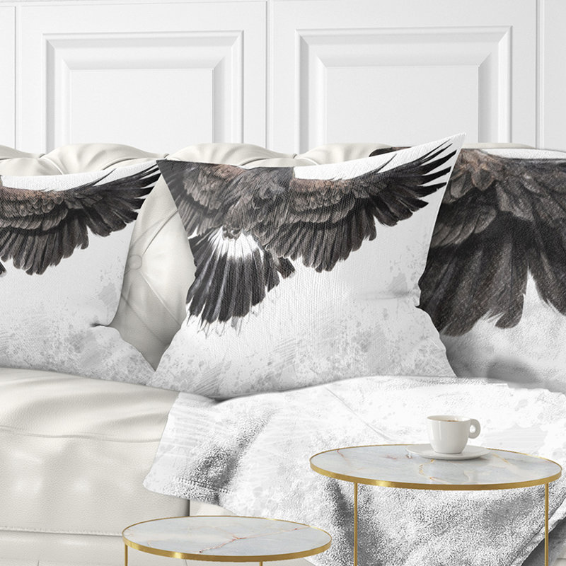 Low flying Eagle - Animal Printed Pillow, 16" x 16", Throw Pillow