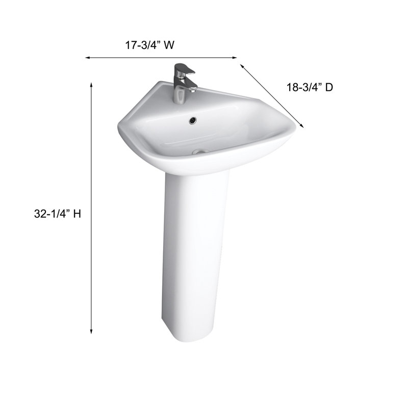 Barclay Eden 18.75 " 26 " Tall Vitreous China Specialty Bathroom Sink and Overflow Hole
