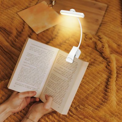 Lampe de lecture avec pince, lampe de livre réglable, 3 lumières, blanc