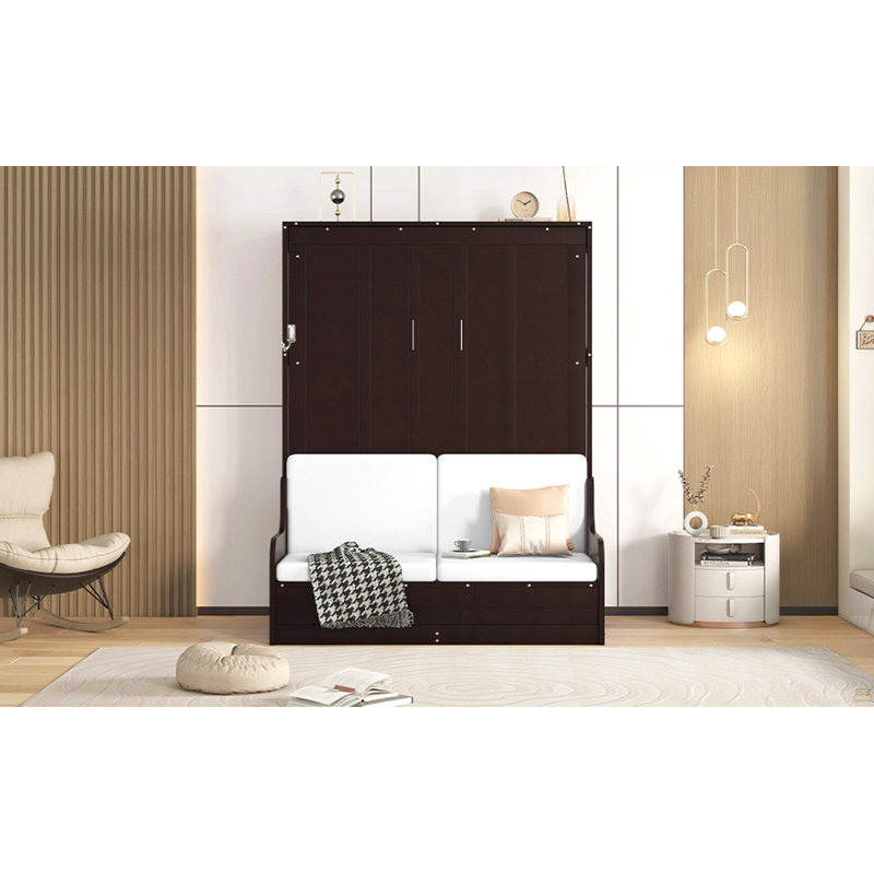 Grand lit escamotable mural avec coussin