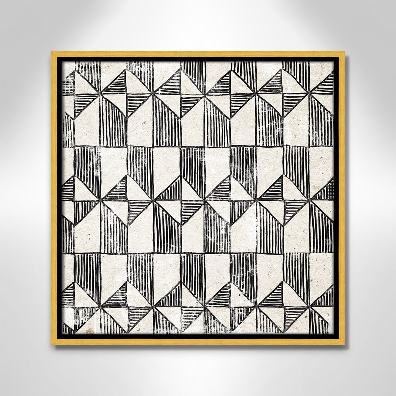 «White Art Deco I» par Aimee Wilson, Framed Canvas, 17.5'' W x 17.5'' H, Gold Floater