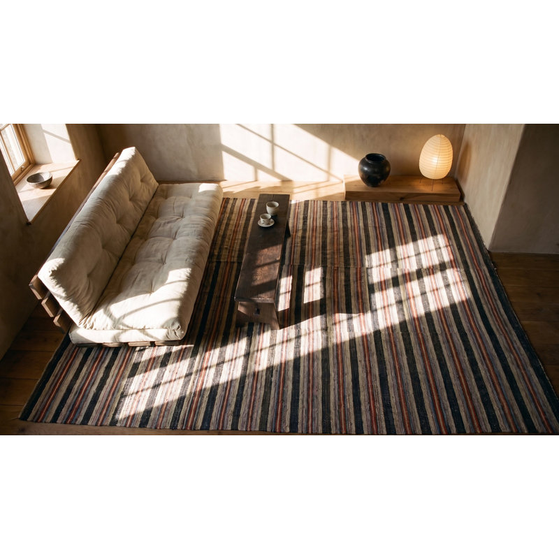 Flatweave Wool Area Rug in Multicolored
