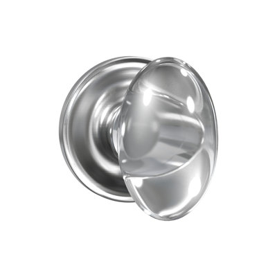 Fausse poignée en verre Bravura 928-0 sur rose ronde traditionnelle en nickel satiné