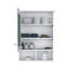 Armoire à pharmacie Vina avec porte miroir haute 29 po avec trois tablettes dissimulées et deux tablettes ouvertes-645685637
