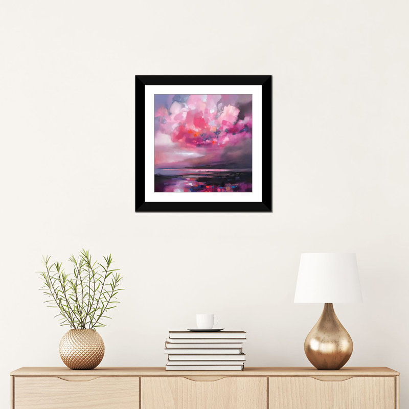 «Dispersing Magenta», reproduction sur toile, Papier d'art encadré noir, Blanc, H 16 po x l 16 po x P 1 po