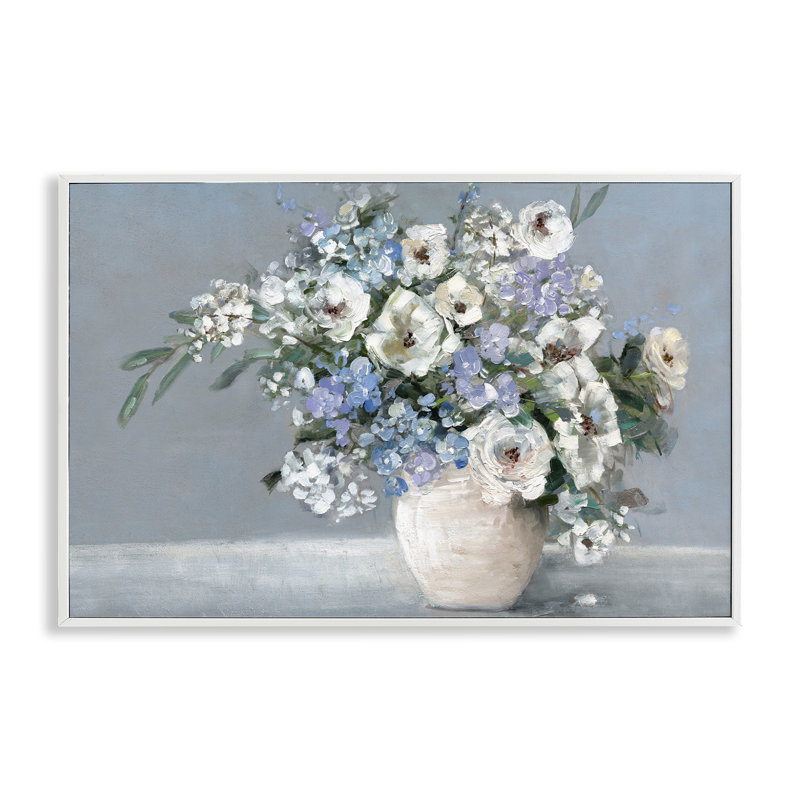 Giclée encadrée bleue, par Sally Swatland, H 20 po x l 30 po, Giclée encadrée blanc bord de mer