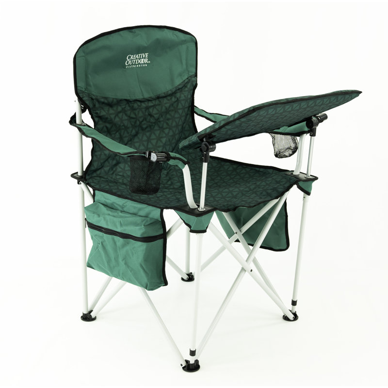 Chaise pliante avec table ajustable | Diamant vert forêt, Vert