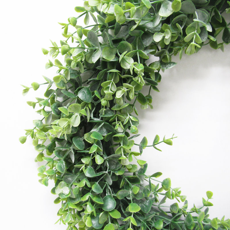 Couronne en plastique eucalyptus, H 20 po x l 20 po x P 4 po