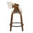 Curvini 24" Mid-Century Modern Fixed-Height Counter Stool With Swivel In Walnut Wood And Cream Fabric With Round Black Metal Footrest - Set Of 2