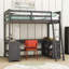 Loft Bed With U-Shaped Desk And Storage Shelves-882918579-882918577