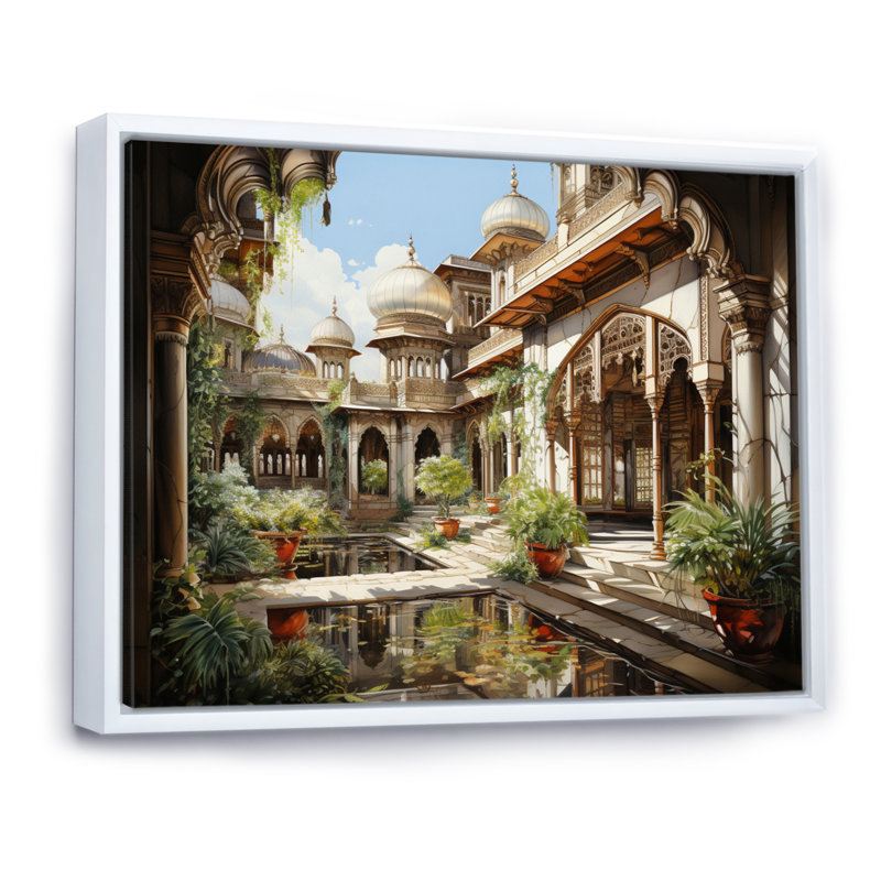 Indian Art Palace Splendor, H 12 po x l 20 po x P 1 po, Cadre flottant blanc