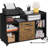 File Cabinet Filing Cabinets with Socket, USB Charging Port and 2 Drawers, Lateral Printer Stand Fits for Home Office Black/Rustic Brown