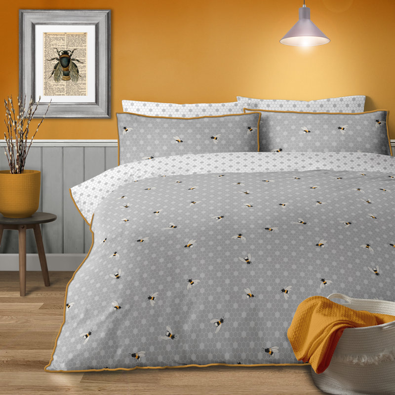 Rachida Cotton Blend Solid Colour Duvet Cover Set with Pillowcases Included, Single Duvet Cover Set + 1 Additional Piece