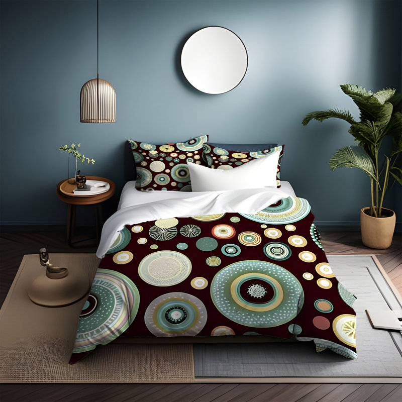 Polyester Abstract Duvet Cover, King Duvet Cover + 2 King Shams