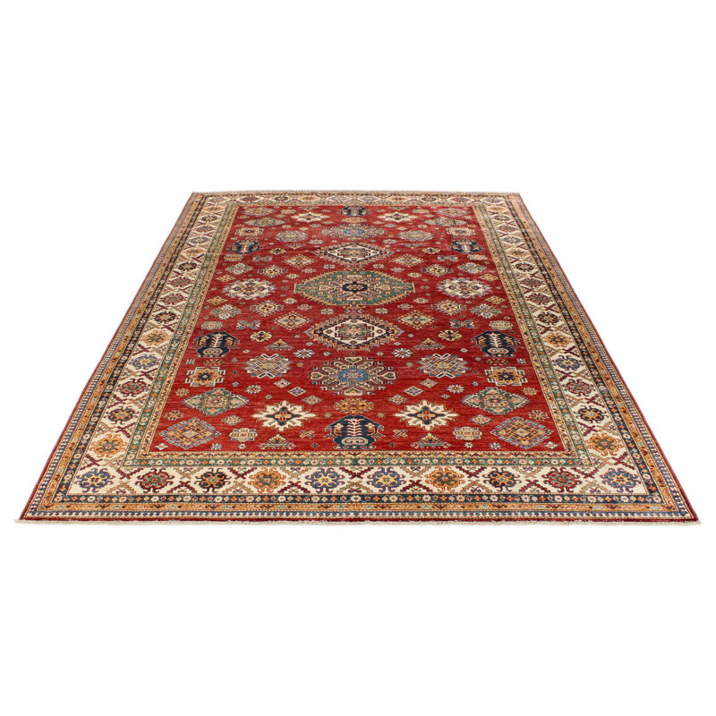 Tapis tribal Kazak 9 x 12 rouille et multicolore